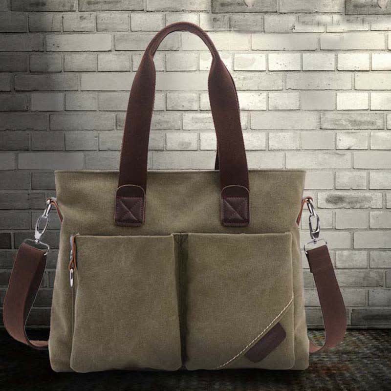 Canvas-Umhängetasche für Damen und Herren, Retro, lässige Handtasche, Arbeitstasche