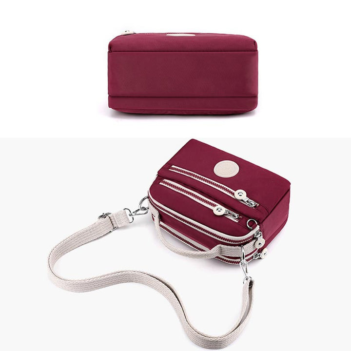 Leichte Handtasche aus Nylon mit mehreren Taschen, kleine Umhängetasche