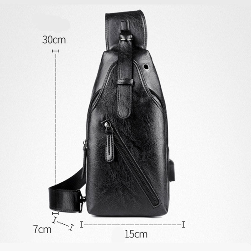 Wasserdichte Schultertasche mit Diebstahlschutz und USB-Aufladung