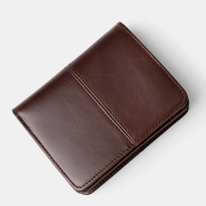 Herren Geldbörse aus echtem Leder mit RFID-Schutz, kurze Geldbörse