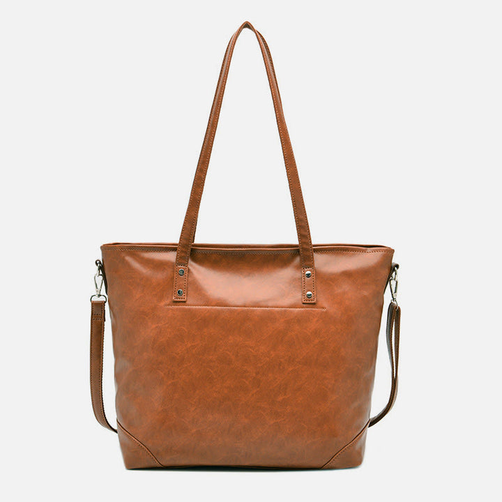 Retro Damen Umhängetasche aus weichem veganem Leder, Umhängetasche für Reisen - image 8