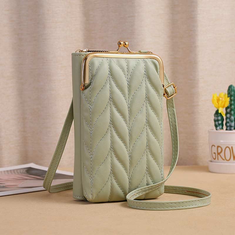 Leder-Handytasche für Damen, große Kapazität, Umhängetasche, Münzgeldbörse