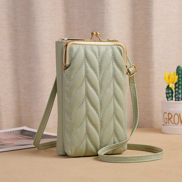 Leder-Handytasche für Damen, große Kapazität, Umhängetasche, Münzgeldbörse