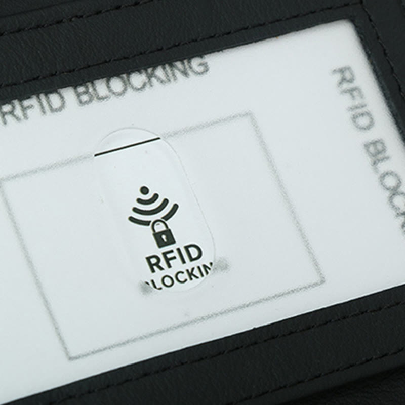 Dreifach gefaltete Herren-Geldbörse aus Leder mit RFID-Blockierung, minimalistisches Kohlefaser-Muster