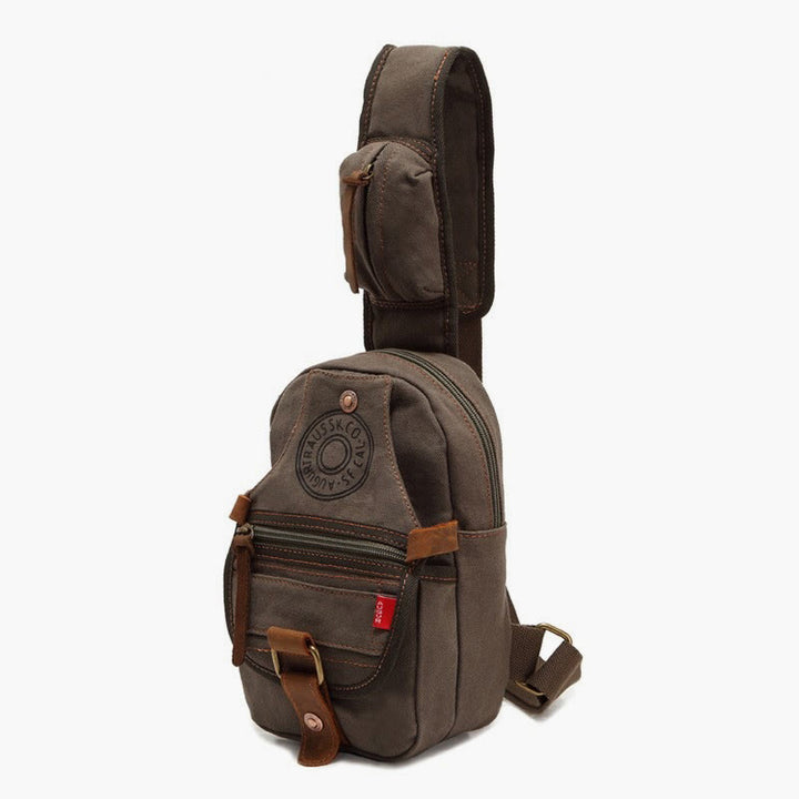 Schultertasche für Männer mit breiten Riemen, tragbarer Freizeit-Tagesrucksack aus Segeltuch