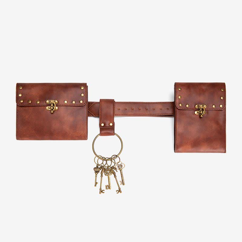 Mittelalterliche Renaissance-Gürteltasche, Gürtelholster mit Gürtel-Schlüsselanhänger