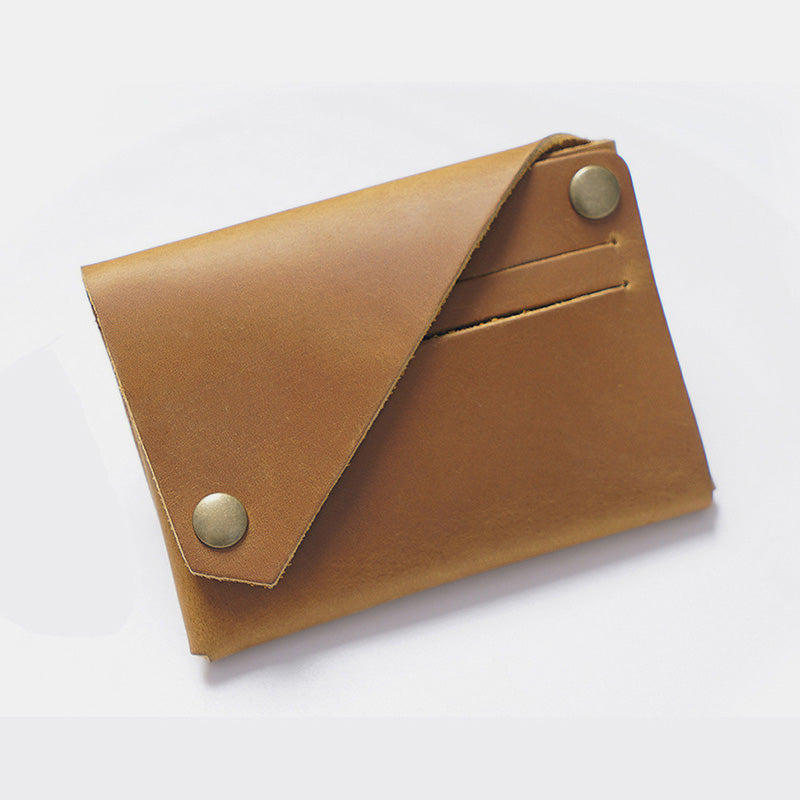 Retro-Handgemachtes Echtleder Kartenetui Vordertasche Geldbörse Münzgeldbörse