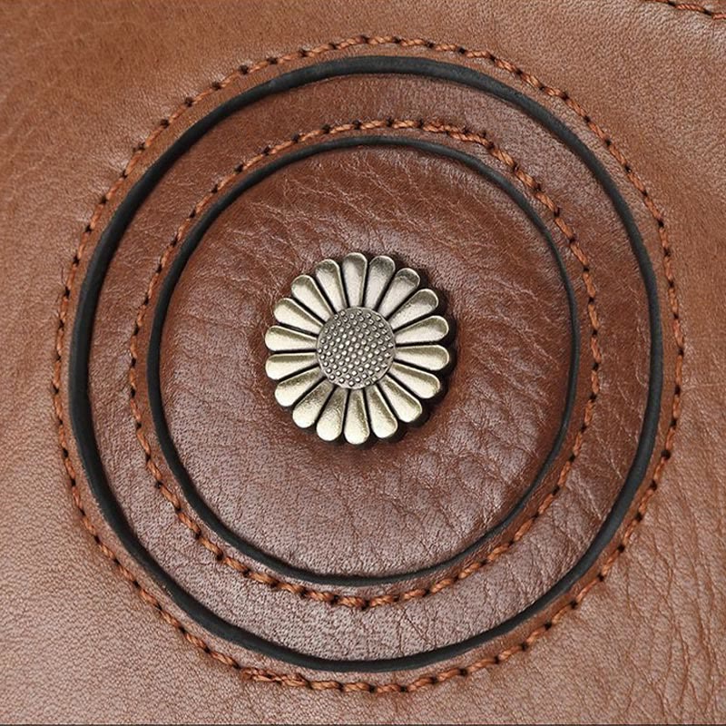 Geldbörse aus echtem Leder für Damen und Herren, einfarbige Clutch