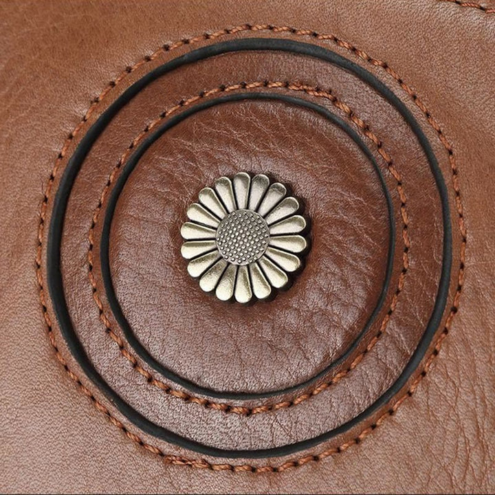 Geldbörse aus echtem Leder für Damen und Herren, einfarbige Clutch