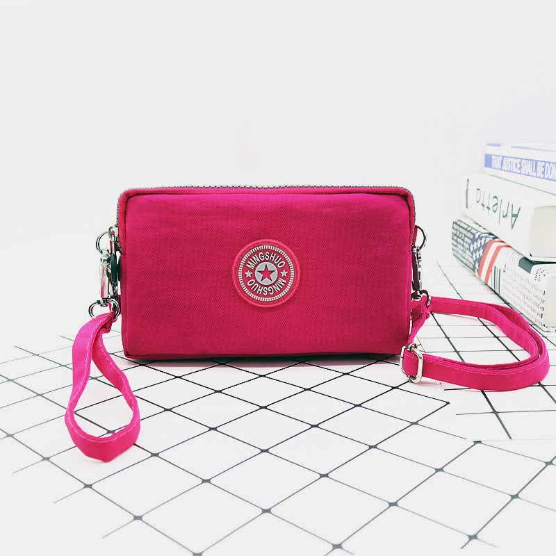 3 Zip Mini Umhängetasche Leichte Handy Brieftasche Lange Armband Geldbörsen