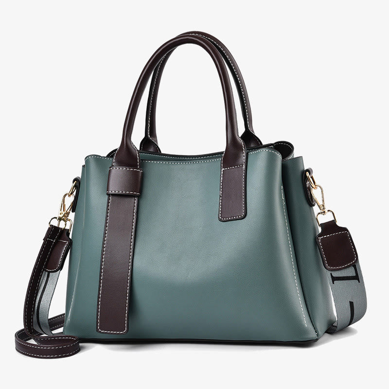 Damen Handtasche mit Henkel, modische Tragetasche mit 2 Schultergurten