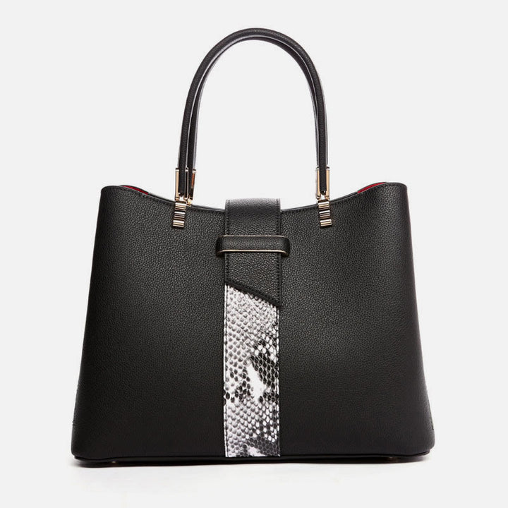 Damen Elegante Handtasche Schlangenhaut Textur Dekor Strapazierfähiges Leder Tote