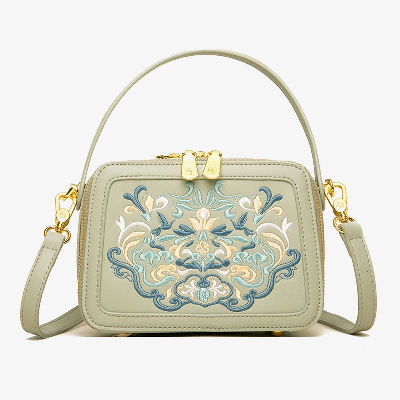 Top-Griff-Tasche für Frauen Vintage Stickerei Folk-Custom Shopping Umhängetasche