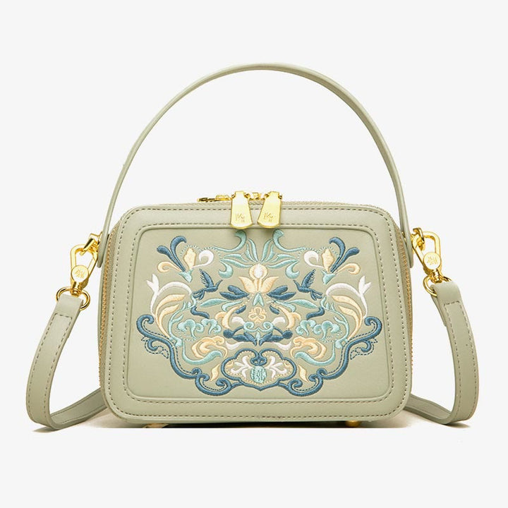 Top-Griff-Tasche für Frauen Vintage Stickerei Folk-Custom Shopping Umhängetasche