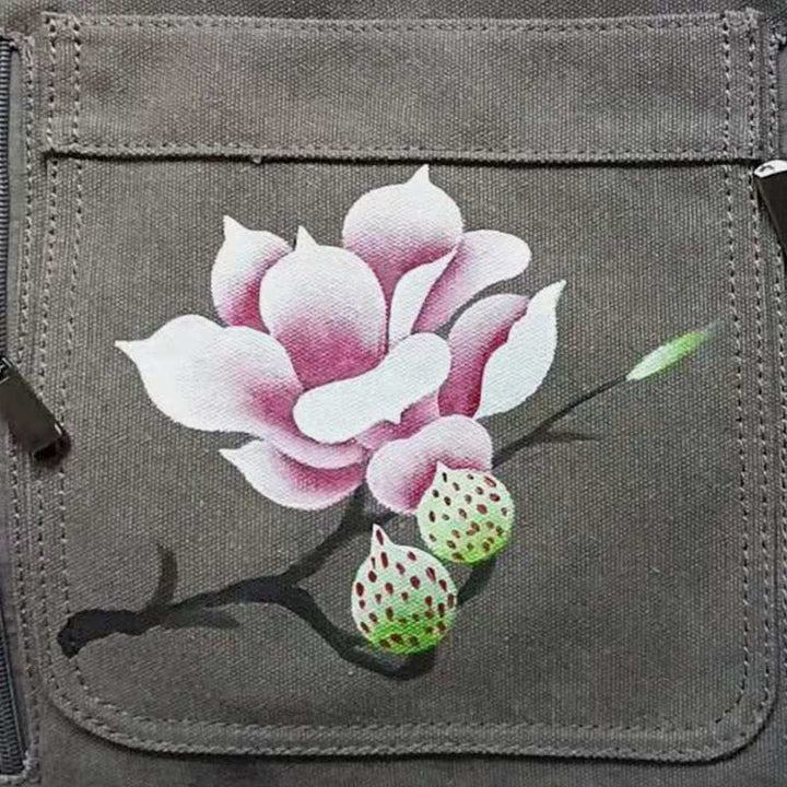Handtasche aus Canvas mit Blumendruck für Damen, Henkeltasche oben, Umhängetasche