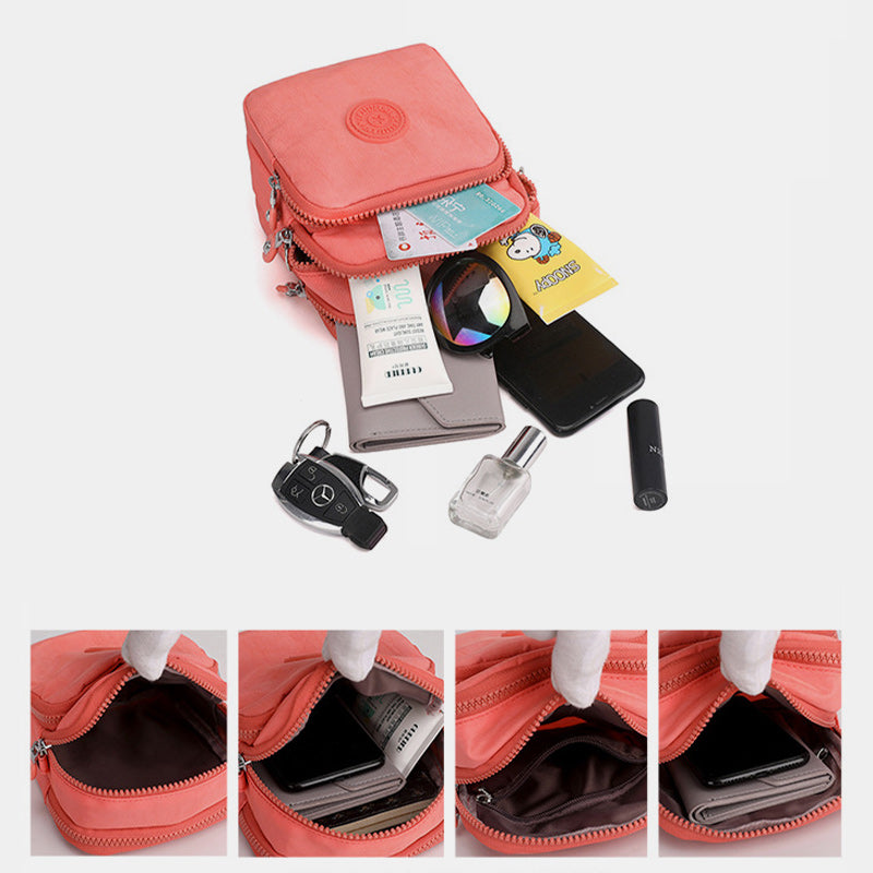 Wasserdichte, leichte, kleine Umhängetasche mit mehreren Taschen