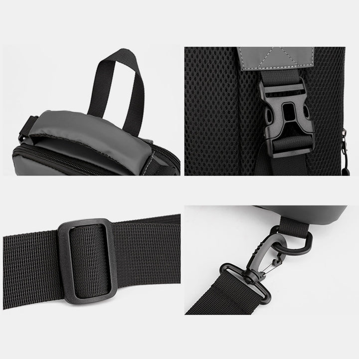 Leichte klassische Schultertasche mit mehreren Taschen und USB-Ladeanschluss für 4 Verwendungszwecke
