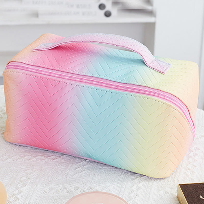 Kosmetiktasche für Damen, Reise-Make-up-Tasche mit Farbverlauf