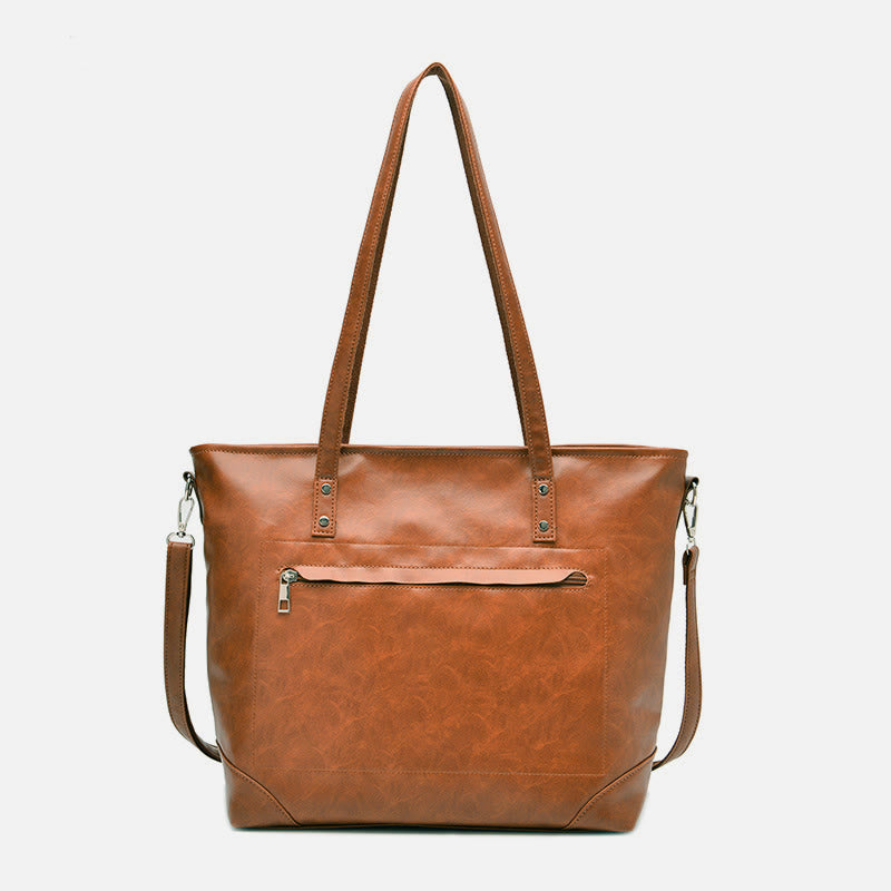 Retro Damen Umhängetasche aus weichem veganem Leder, Umhängetasche für Reisen - image 6