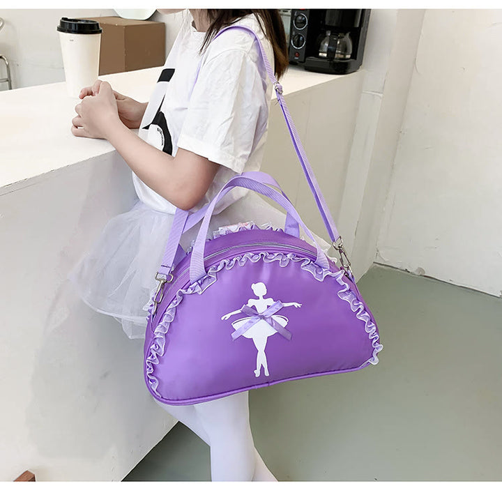 Mädchen Umhängetasche Handtasche Ballerina Muster Nylon Tanztasche