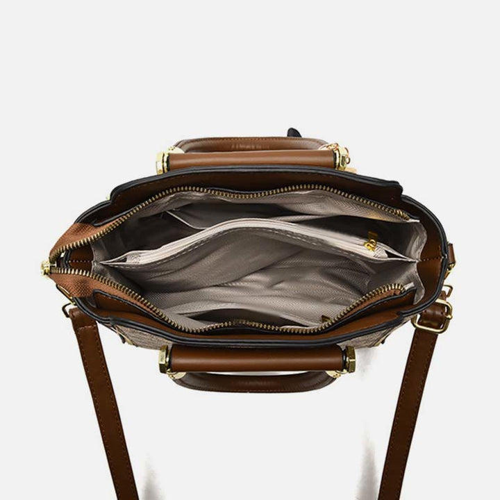 Britische Handtasche Damen Mini Seidenschal Dekor Elegante Umhängetasche