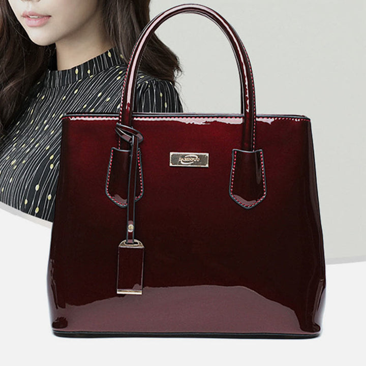 Retro Spiegel glänzend Leder Bucket Bag Damen Umhängetasche - image 5