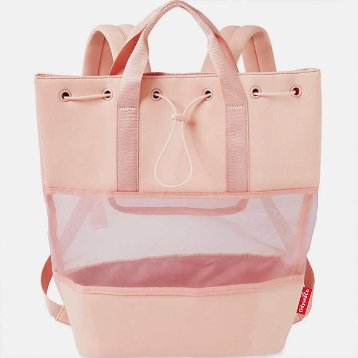 Leichter, modischer Netz-Rucksack für den Strand, Fitnessstudio, Neopren, Handtasche mit Kordelzug