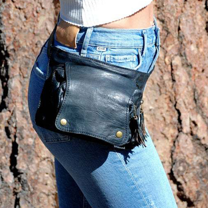Retro Leder Hüfttasche Damen Schultertasche Hüftgürtel