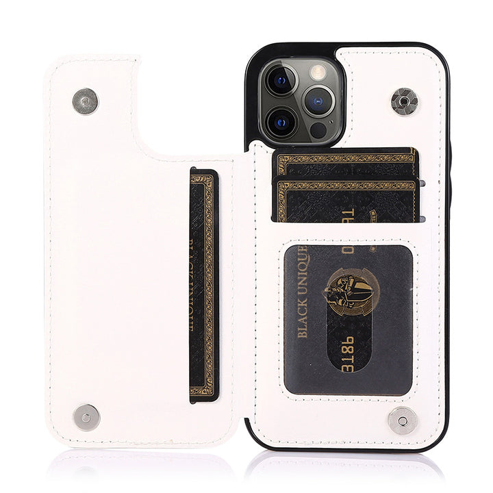 Kompatibel mit iPhone 13 Pro Max Wallet Case Doppelter Magnetverschluss mit Kartenhalter