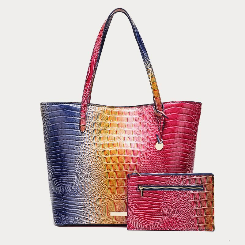 Tragetasche für Damen, tägliches Retro-Taschenset mit Krokodilmuster