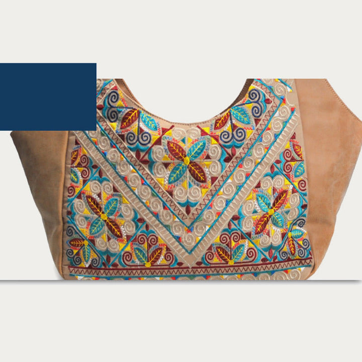 Tote für Frauen Reise ethnischen Stil Muster Leder Schultertasche