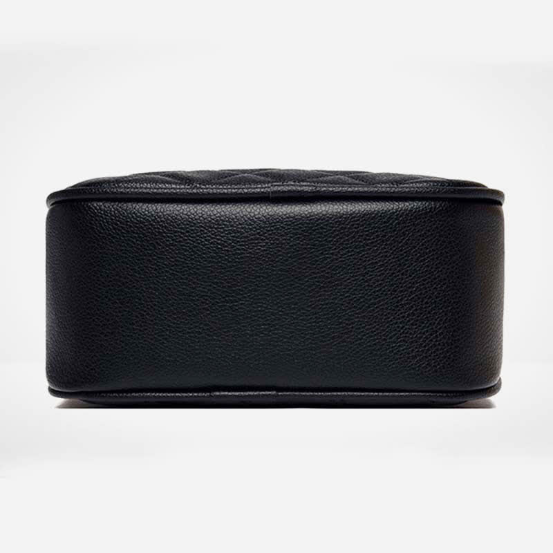 Umhängetasche mit 3 Reißverschlüssen für Damen, gestepptes Kunstleder, kleine Schultertasche