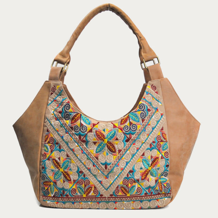 Tote für Frauen Reise ethnischen Stil Muster Leder Schultertasche