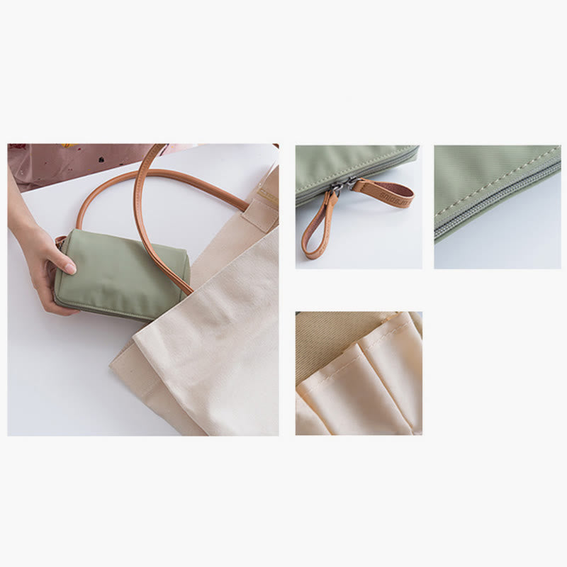 Kleine Make-up-Tasche für Frauen, Lippenstift-Kosmetiktasche mit Doppelreißverschluss