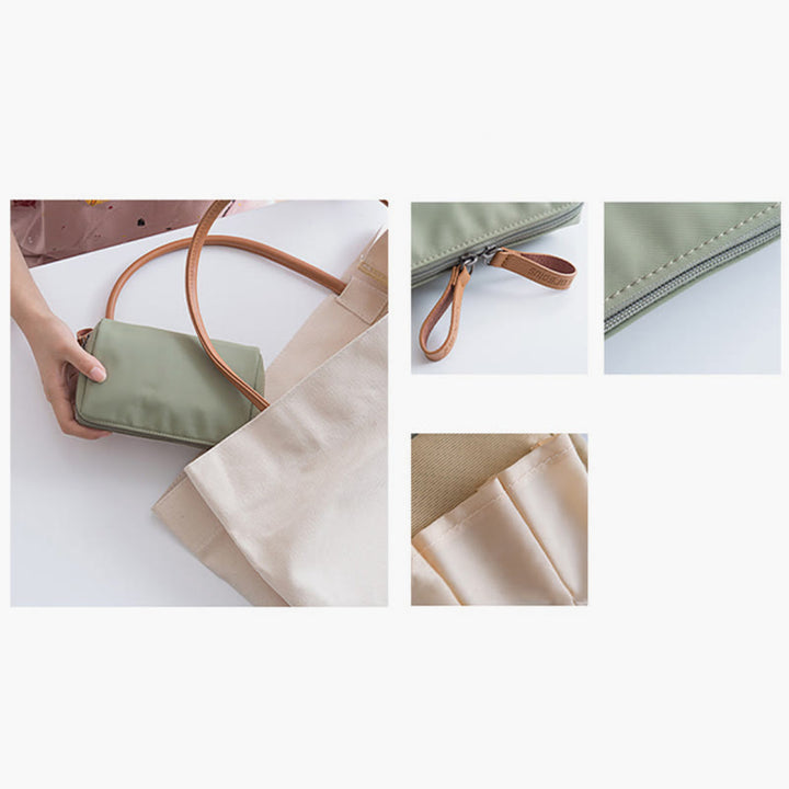 Kleine Make-up-Tasche für Frauen, Lippenstift-Kosmetiktasche mit Doppelreißverschluss