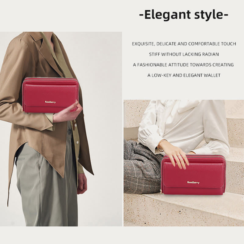 Handytasche für Damen mit Lychee-Muster und Alphabet-Trägern, Umhängetasche