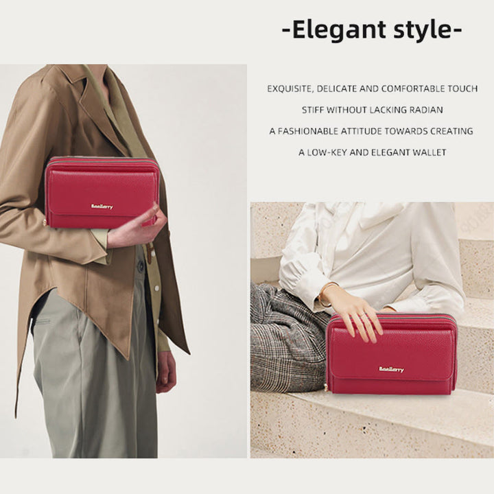Handytasche für Damen mit Lychee-Muster und Alphabet-Trägern, Umhängetasche