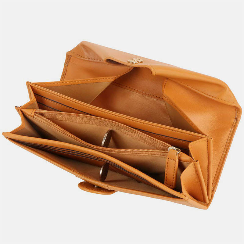Lange Retro-Geldbörse aus echtem Leder mit mehreren Fächern