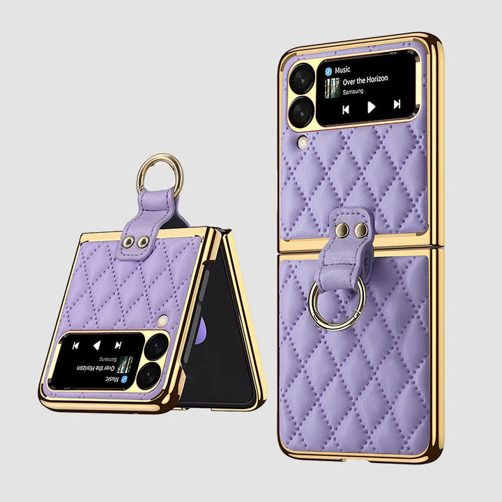 Handyhülle für Z Flip, faltbares Rhombic Style Ring Case