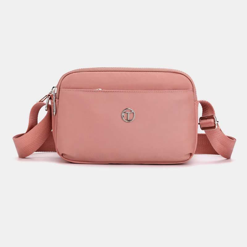 Kleine Umhängetasche mit dreifachem Reißverschluss für Damen, leichte, lässige Schultertasche