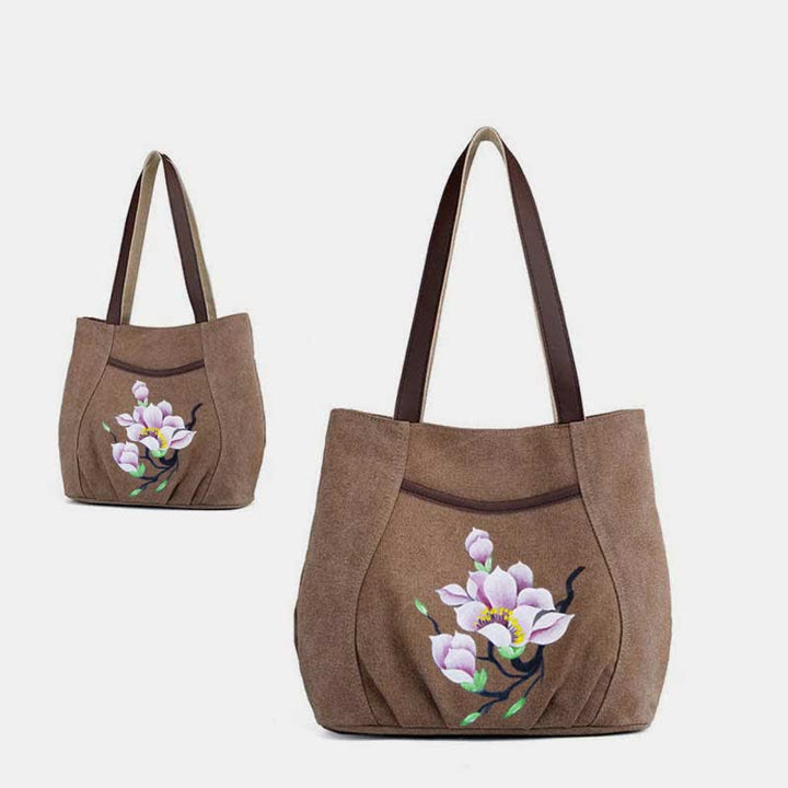 Lässige Canvas-Tragetasche mit mehreren Taschen für Damen, Umhängetasche mit Henkel