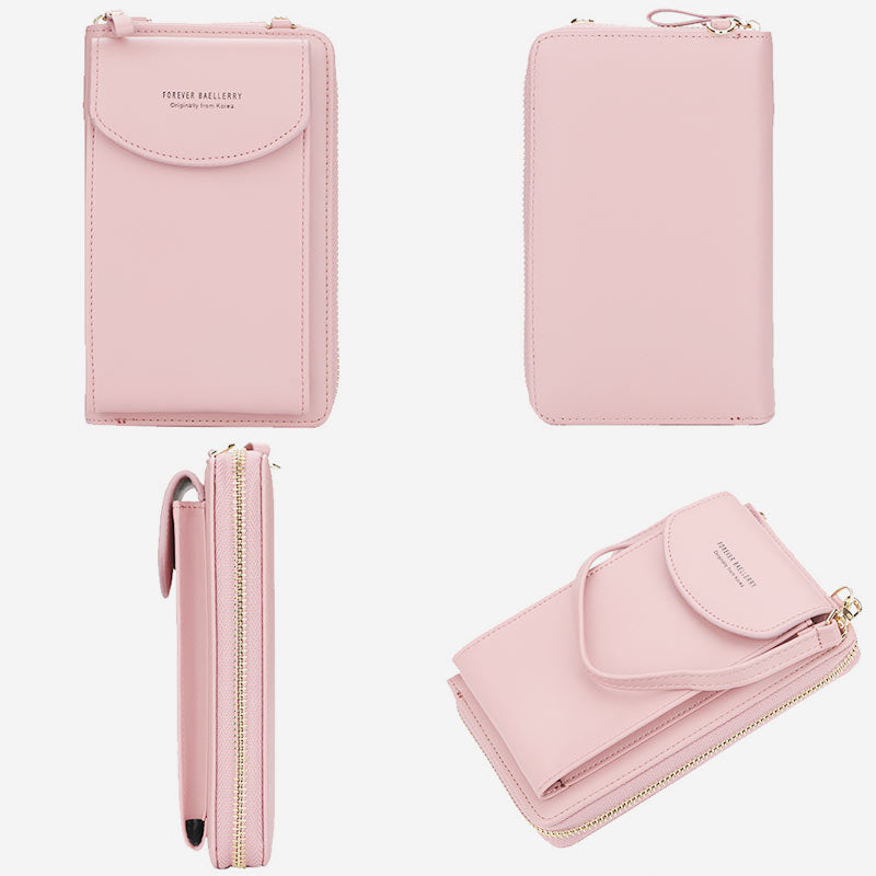 Elegante, lange Umhängetasche mit großem Fassungsvermögen und Telefonposition
