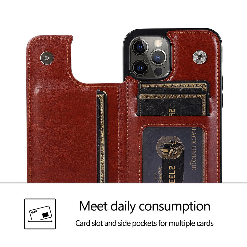 Kompatibel mit iPhone 13 Pro Max Wallet Case Doppelter Magnetverschluss mit Kartenhalter