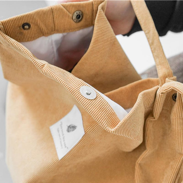 Tragetasche für Damen, großes Fassungsvermögen, Cord-Schultertasche
