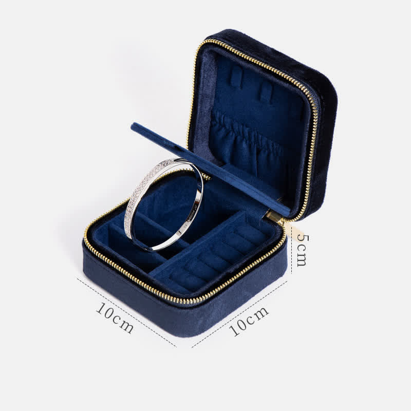 Aufbewahrungstasche für Damen, luxuriös, mit Spiegel, Mini-Schmuckkästchen - Mitternachtsblau - Großer Spiegel - image 13