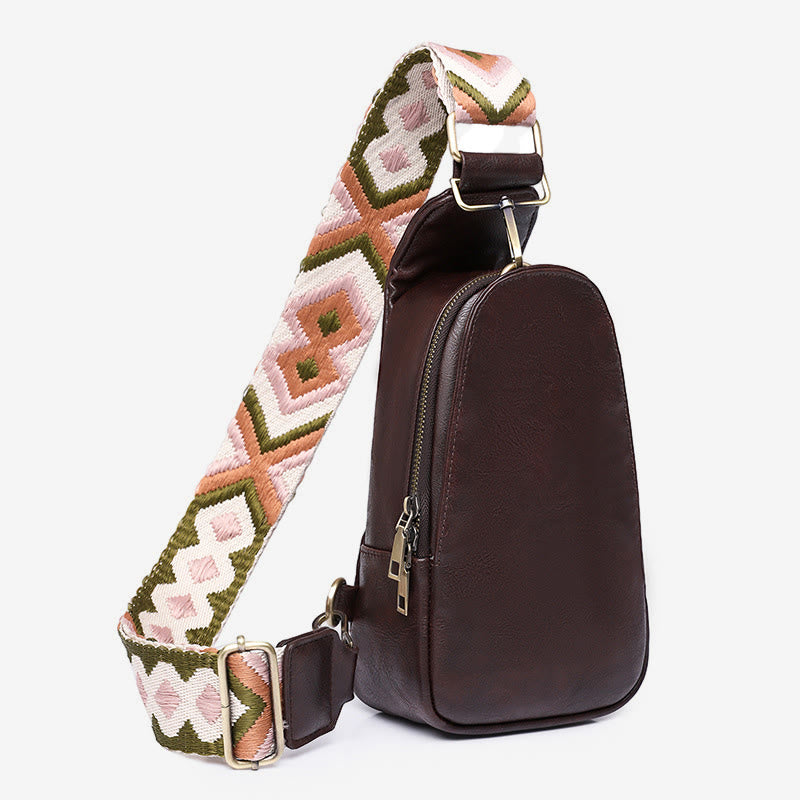 Schultertasche für Damen, leichte Einkaufstasche aus Leder mit breiten Riemen