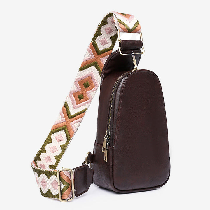 Schultertasche für Damen, leichte Einkaufstasche aus Leder mit breiten Riemen