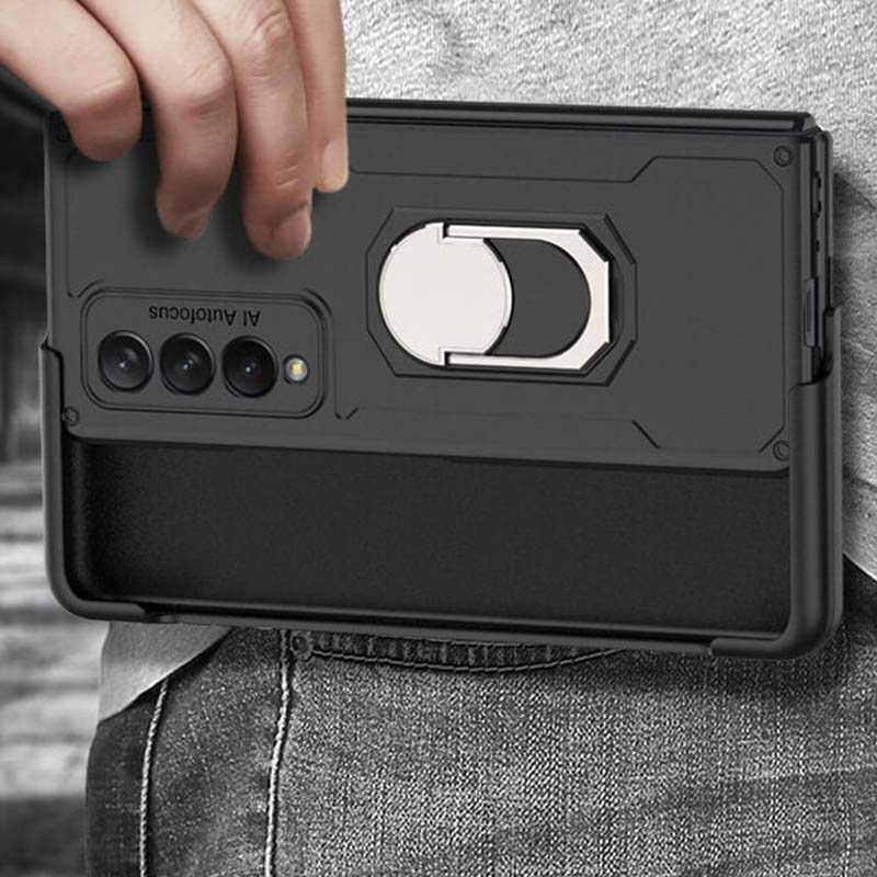 Telefonhalter-Holster für Galaxy Z Fold 3, drehbarer Ständer, Clip, Telefonhülle