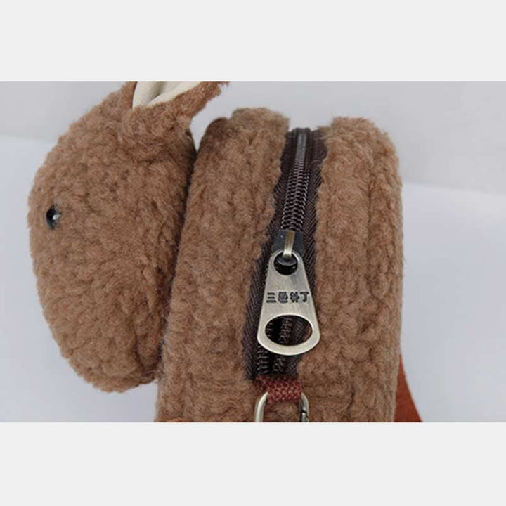 Süße Umhängetasche mit Plüschhase, flauschige Kaninchen-Schultertasche, Handtaschen