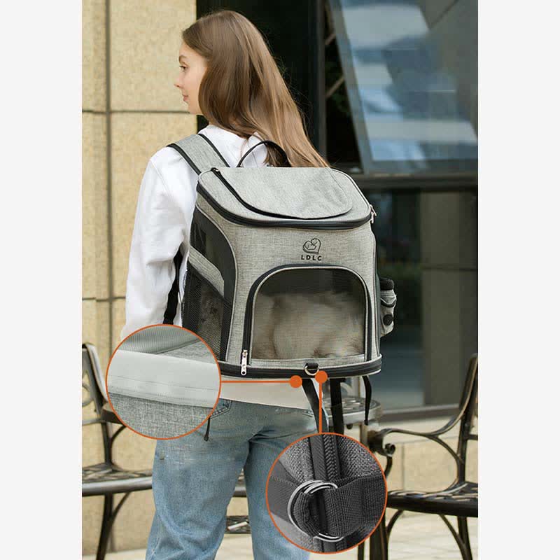 Haustier-Tragerucksack mit Taschen, Plüschmatte, Leine für Welpen und Katzen